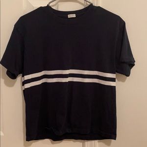 Brandy Melville navy w/ white stripes short sleeve